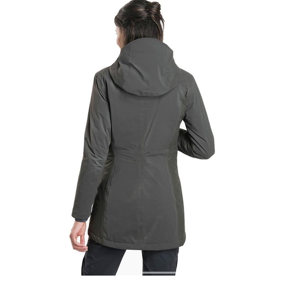 KUHL  Kopenhagen Insulated Trench Coat - Women's L Navy worn 1x - Picture 2 of 11